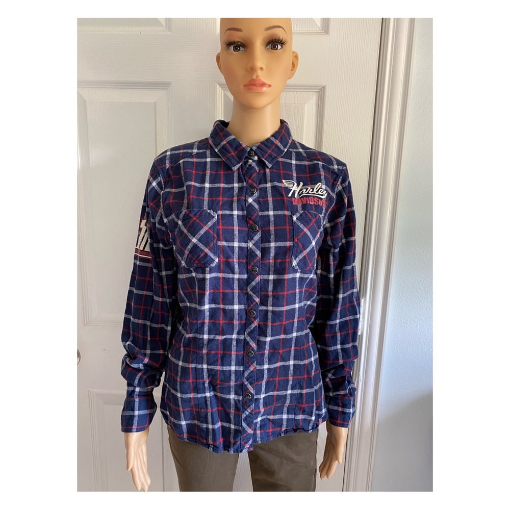 HARLEY DAVIDSON Button down plaid shirt